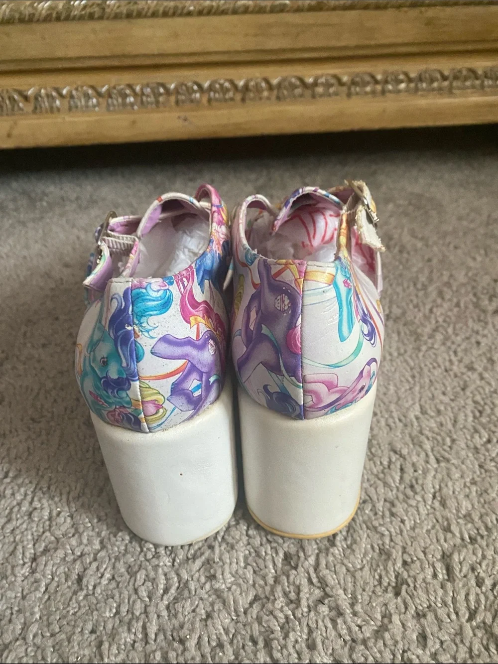 Iron Fist My little pony Multi-Color Printed platform sandals size 6 US